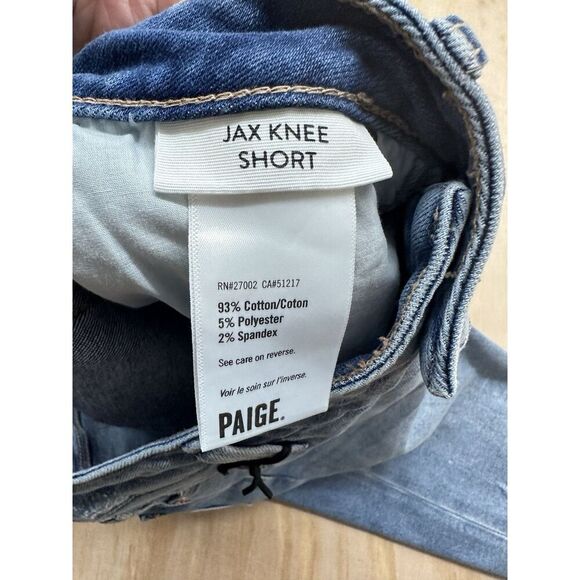 Paige Jax Knee Short Mid-rrse Short Jeans Tanscend Vintage Size 23 - Picture 3 of 5